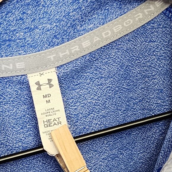 Under Armour Women's Blue Threadborne Heat Gear Loose1/2 Zip Pullover Medium - Picture 4 of 6